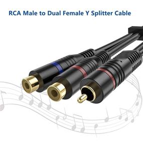 img 3 attached to 2 Pack RCA Male to Dual RCA Female Y Splitter Cable Stereo to Mono Adapter, 8 Inches Gold Plated Audio Cable Cord RFAdapter for Subwoofer Speaker - Enhanced SEO