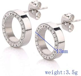 img 2 attached to Discover Women Circle Earrings: Gold-Plated Titanium Steel Classic Simple Cubic Zirconia Circle Stud Earrings, Nickel-Free | Ideal for Women & Girls (Model: F1777)