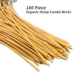 img 2 attached to 🐝 100 PCS 8 inch Thick Hemp Wicks: 100% Natural Beeswax & Tabbed for Effective Candle Making