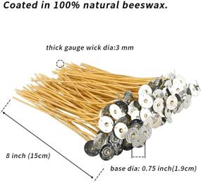 img 3 attached to 🐝 100 PCS 8 inch Thick Hemp Wicks: 100% Natural Beeswax & Tabbed for Effective Candle Making