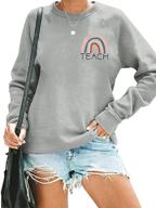 teacher sweatshirt rainbow inspirational pullover outdoor recreation logo