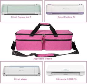 img 2 attached to 👜 Durable Pink Carrying Bag for Cricut Explore Air, Maker, Silhouette Cameo 3 & Supplies - SivaLife Tote Bag