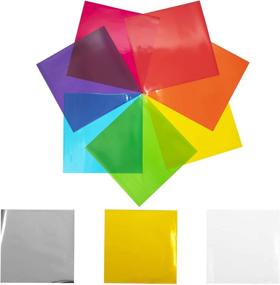 img 4 attached to 120 Pieces of 8 x 8 inch Cello Sheets in 10 Color Varieties (Includes Silver & Gold) - Colored Cellophane Sheets for Wrapping - Transparent Saran Wrap - Colorful Cellophane Wrap - Cellophane Paper Wrap for Gifts