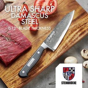 img 3 attached to 🔪 STEINBRÜCKE 6 inch Chef Knife - Professional Kitchen Knife Crafted with German Stainless Steel 8Cr15Mov (HRC58), Full Tang, Super Sharp Classic Cooks Knife with Comfortable Ergonomic Handle for Home Kitchen & Restaurant Use