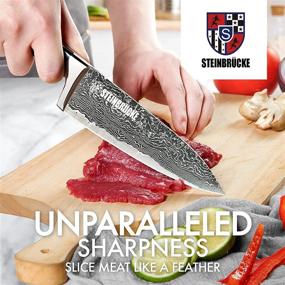 img 1 attached to 🔪 STEINBRÜCKE 6 inch Chef Knife - Professional Kitchen Knife Crafted with German Stainless Steel 8Cr15Mov (HRC58), Full Tang, Super Sharp Classic Cooks Knife with Comfortable Ergonomic Handle for Home Kitchen & Restaurant Use
