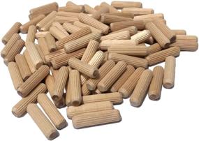 img 4 attached to 100 Pack of 3/8-Inch by 1 1/2-Inch Wooden Dowel Pins - Kiln Dried, Fluted, Beveled, Crafted from Premium Hardwood