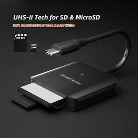 img 2 attached to 📸 DriverGenius USB C Compact Flash Card Reader Adapter - 3 in 1 Type C UHS II Memory Card Reader for SD/SDXC/SDHC/Micro SD & CF Type I Card, DSLR Camera (HB080, Metal)