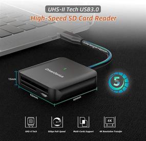 img 1 attached to 📸 DriverGenius USB C Compact Flash Card Reader Adapter - 3 in 1 Type C UHS II Memory Card Reader for SD/SDXC/SDHC/Micro SD & CF Type I Card, DSLR Camera (HB080, Metal)