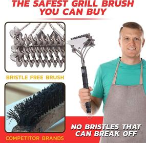 img 3 attached to 🔥 Alpha Grillers - Bristle Free Grill Brush and Scraper for Effective BBQ Grill Cleaning - 17" BBQ Grill Brush with Extra Wide Scraper - Perfect Gifts for BBQ Lovers