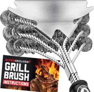 🔥 alpha grillers - bristle free grill brush and scraper for effective bbq grill cleaning - 17" bbq grill brush with extra wide scraper - perfect gifts for bbq lovers logo