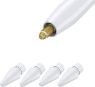 🖊️ high-quality replacement tips for apple pencil 2 gen ipad pro, logitech crayon - white 4 pack logo