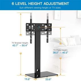 img 2 attached to 📺 PERLESMITH Universal Floor TV Stand with Swivel Mount for 32-65 inch TVs - Height Adjustable, Cable Management, VESA 600x400mm - Perfect for Corner & Bedroom