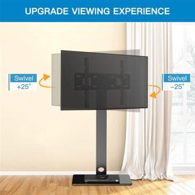 img 3 attached to 📺 PERLESMITH Universal Floor TV Stand with Swivel Mount for 32-65 inch TVs - Height Adjustable, Cable Management, VESA 600x400mm - Perfect for Corner & Bedroom