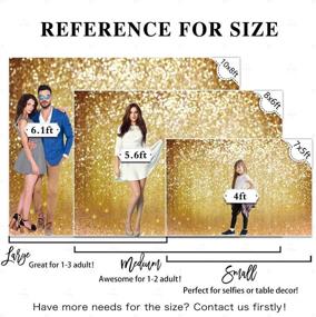 img 2 attached to 🎉 Golden Glitter Bokeh Sequin Spots Shinning Dance Selfie Photography Background - Allenjoy 10x8ft Happy Birthday Backdrop for Bday Wedding Bridal Baby Shower Party Decor Banner Portrait Photo Booth Props