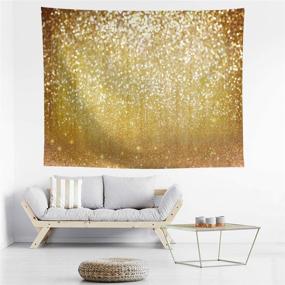 img 1 attached to 🎉 Golden Glitter Bokeh Sequin Spots Shinning Dance Selfie Photography Background - Allenjoy 10x8ft Happy Birthday Backdrop for Bday Wedding Bridal Baby Shower Party Decor Banner Portrait Photo Booth Props