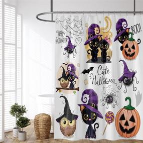img 3 attached to YUYASM Halloween Curtain Bathroom Curtains