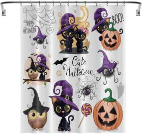 img 4 attached to YUYASM Halloween Curtain Bathroom Curtains