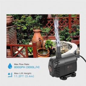 img 3 attached to 🐠 AquaMiracle Submersible Water Pump (800GPH) - for Aquarium, Fountain, Fish Tank, Pond, Waterfall, Statuary, Water Feature, Hydroponics - with Pre-filtration Sponge