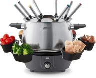 🍲 dash deluxe stainless steel fondue maker with temperature control - non-stick 3-quart, grey logo