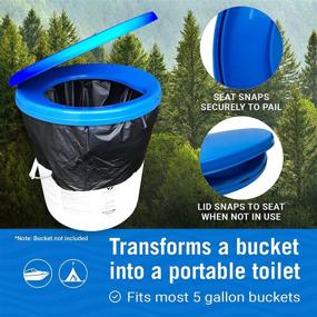 img 3 attached to Convenient Portable Toilet Bucket Seat Set for Outdoor Adventures - Includes Potty Waste Bags & Carrying Case - 5 Gallon Capacity