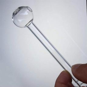 img 1 attached to Clear Glass Straws 10pcs: Eco-Friendly Reusable Straws with Oil Lamp Burner