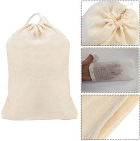 img 1 attached to 🛍️ 100Pcs Reusable Muslin Drawstring Cotton Bags - Bulk Gift, Jewelry & Produce Storage