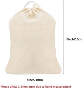 img 3 attached to 🛍️ 100Pcs Reusable Muslin Drawstring Cotton Bags - Bulk Gift, Jewelry & Produce Storage