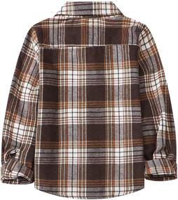 img 3 attached to 👕 Comfy and Stylish: Flannel Button Sleeve Clothing for Toddlers & Little Boys