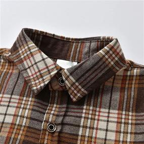 img 2 attached to 👕 Comfy and Stylish: Flannel Button Sleeve Clothing for Toddlers & Little Boys