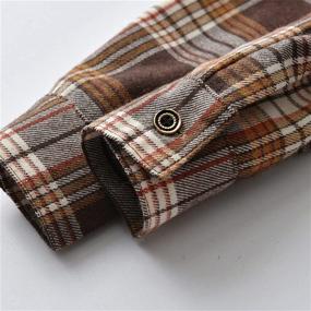 img 1 attached to 👕 Comfy and Stylish: Flannel Button Sleeve Clothing for Toddlers & Little Boys