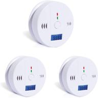 🔋 premium co alarm detector 3 pack - lcd display, portable security gas co monitor, battery powered (batteries not included) logo