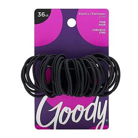 img 3 attached to 💇 Goody Ouchless Hair Elastics, Black, 36 Count (Triple Pack)