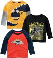 👕 durable and stylish kumary toddler t shirt: crewneck dinosaurs boys' clothing, tops, tees, and shirts for the trendy little ones! logo