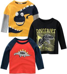 img 4 attached to 👕 Durable and Stylish Kumary Toddler T Shirt: Crewneck Dinosaurs Boys' Clothing, Tops, Tees, and Shirts for the Trendy Little Ones!