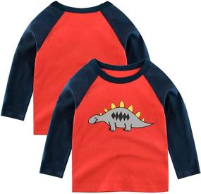 img 2 attached to 👕 Durable and Stylish Kumary Toddler T Shirt: Crewneck Dinosaurs Boys' Clothing, Tops, Tees, and Shirts for the Trendy Little Ones!