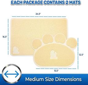 img 1 attached to Pet Magasin Cat Litter Mat Bundle - Premium Litter Mats for Cats, Dogs, and Puppies - Large (24.5'' x 16.5'') and Small (15.5'' x 12.5'') - Soft & Durable