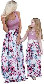 img 4 attached to Stylish Casual Floral Maxi Dress: Mommy 🌸 and Me Matching Outfits for a Fashionable Summer