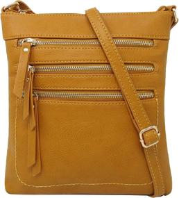 img 4 attached to 👜 Functional Multi-Pocket Triple Zipper Crossbody Purse with Adjustable Strap - Solene Bag