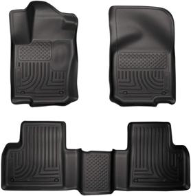 img 4 attached to 🚗 Husky Liners Weatherbeater Front & 2nd Seat Floor Mats for Mercedes-Benz GL350/GL450, GLE350, GLS450 (2013-2019) - Black, 98981