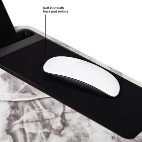 img 1 attached to White Marble LapGear Home Office Lap Desk - Fits Laptops Up To 15.6 Inches - Includes Device Ledge, Mouse Pad, and Phone Holder - Style No. 91501