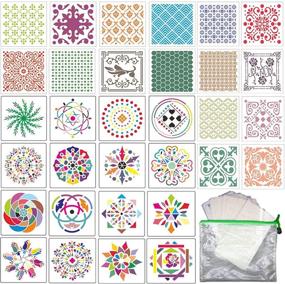 img 4 attached to 🎨 Fartime 32Pcs (8x8Inch) Mandala Reusable Templates Stencils: Enhance DIY Decor Painting Art on Various Surfaces!