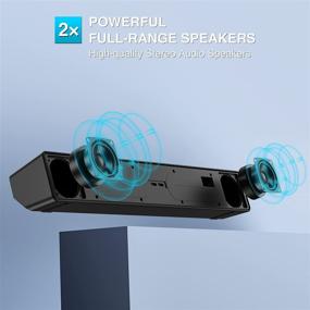 img 3 attached to Bluetooth 5.0 Computer Speakers for Desktop, Laptop, Tablet, Cellphone - Portable 🔊 USB Powered Speakers for TV, Gaming, Monitor, Projectors - Wired/Wireless Small Sound Bar