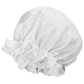 img 2 attached to 🌙 moonsix Women's Natural Silk Night Cap: Satin Sleep Caps for Hair Care, Elastic Head Cover Bonnet | White