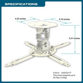 img 1 attached to 🎥 Enhance Your Projector Setup with QualGear Qg-PM-002-Wht-S Ceiling Mount Accessory in White