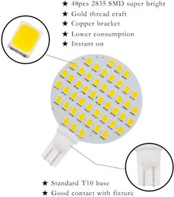 img 3 attached to 🔆 Super Bright GRV T10 921 194 48-2835 SMD LED Bulb for AC/DC 12V-24V RV Camper Cabinet Dome Light - Warm White (Pack of 6)