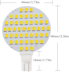 img 2 attached to 🔆 Super Bright GRV T10 921 194 48-2835 SMD LED Bulb for AC/DC 12V-24V RV Camper Cabinet Dome Light - Warm White (Pack of 6)