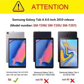 img 3 attached to 📱 360° вращающийся чехол-подставка для Samsung Galaxy Tab A 8.0 дюймов 2019 (SM-T290 SM-T295 SM-T297) - Полный защитный чехол со стилусом и защитной пленкой для экрана (зеленый)