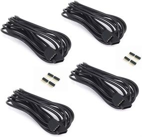 img 4 attached to 4 Pcs Pack Black 3M 9.84ft RGB Extension Cable - High-Quality 4 Pin LED Connector for SMD 5050 3528 2835 RGB LED Light Strip - RGB Wire Cord Wire Extension - LED Strip Connector Extension Cable