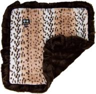 🐾 bessie and barnie aspen snow leopard/godiva brown (ruffles) ultra plush faux fur pet blanket – luxuriously soft & reversible design for dogs, cats, and puppies (offered in multiple sizes) logo