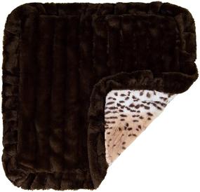 img 2 attached to 🐾 BESSIE AND BARNIE Aspen Snow Leopard/Godiva Brown (Ruffles) Ultra Plush Faux Fur Pet Blanket – Luxuriously Soft & Reversible Design for Dogs, Cats, and Puppies (Offered in Multiple Sizes)